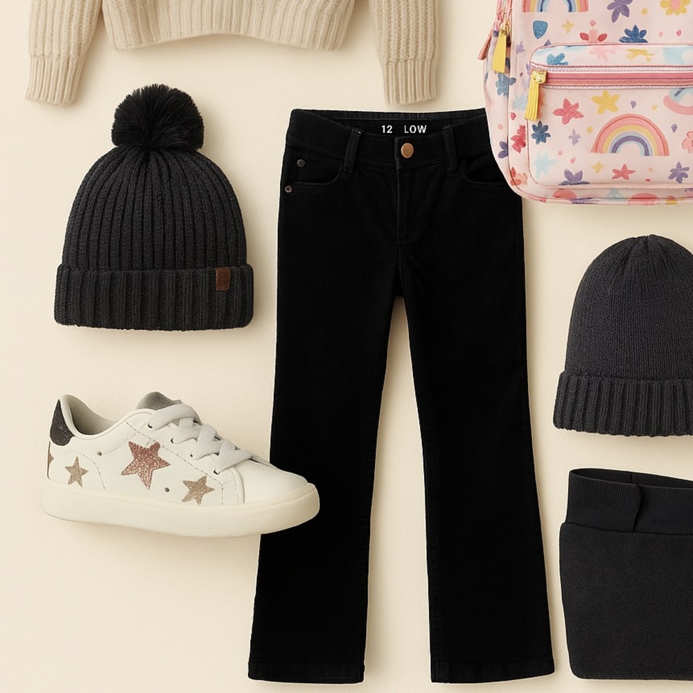 GAP Teen Black Low Rise velvet pants